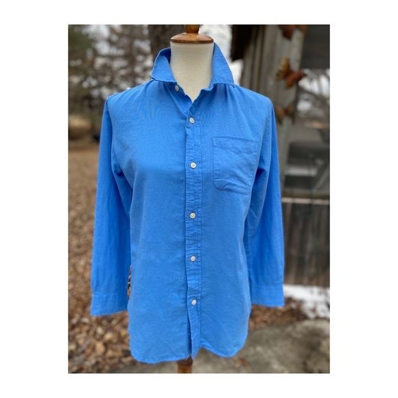 Gap Kids Blue Linen Button Down Dress Shirt Sz XXL Youth - Picture 1 of 11